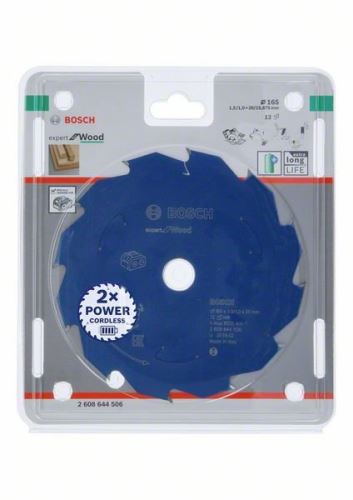 Lame de scie BOSCH pour scies sans fil ; Expert pour le bois 165x20x1,5/1x12T 2608644506