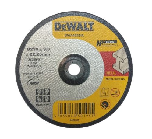 Disque à tronçonner le métal DeWALT 230 x 22,23 mm DWA4525IA