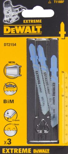 Lame de scie bimétallique DeWALT EXTREME 76 mm, métaux à partir de 6 mm, acier 3 - 5 mm (3 pcs) DT2154