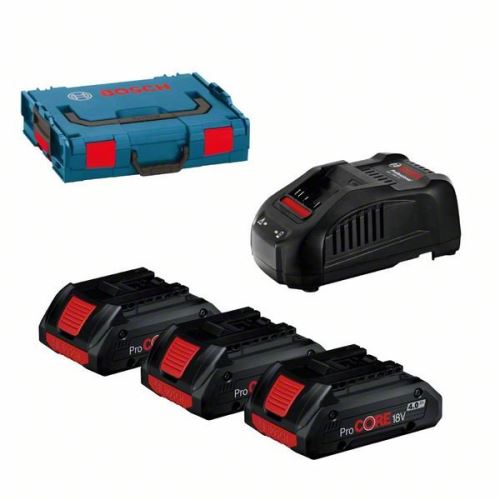 BOSCH Batterie 3x batterie ProCORE18V 4.0Ah + GAL 1880 CV L-BOXX 0615990L1R