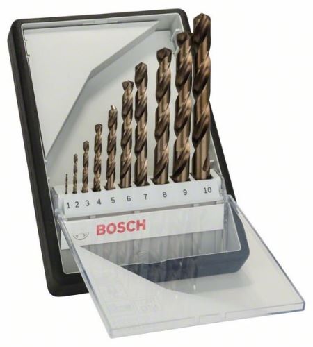 BOSCH Jeu de forets à métaux Robust Line HSS-Co, 10 pièces 1; 2 ; 3 ; 4 ; 5 ; 6 ; 7; 8 ; 9 ; 10 mm (10 pièces) 2607019925