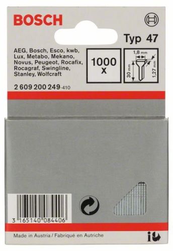 Clous BOSCH, type 47 1,8 x 1,27 x 16 mm (1000 pièces) 1609200376