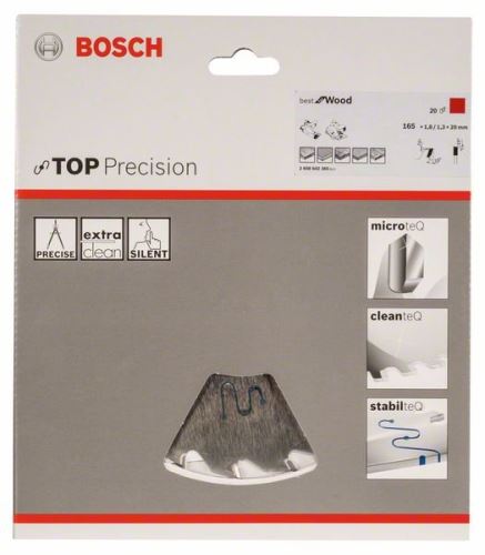 BOSCH Lame de scie circulaire Top Precision Best for Wood 165 x 20 x 1,8 mm, 20 2608642385