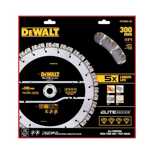 Lame de scie diamantée segmentée DeWALT, 300 mm DT20463