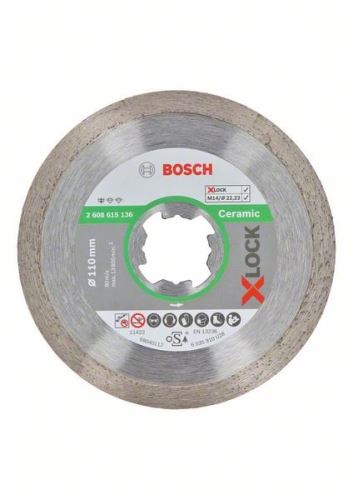 BOSCH X-LOCK Disque à tronçonner diamanté Standard pour système céramique 110 x 22,23 x 1,6 x 7,5 mm 2608615136