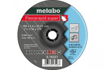 METABO Disque à tronçonner-acier-FLEXIARAPID SUPER 180x1,6x22,2 616227000