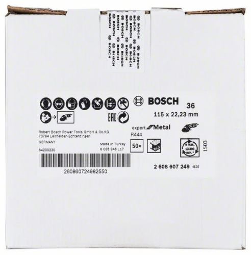 BOSCH Meule fibre R444, Expert pour métal D = 115 mm ; K = 36 2608607249