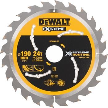 Lame de scie DeWALT (idéale pour les scies FLEXVOLT), 190 x 30 mm, 24 dents DT99562