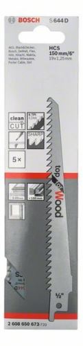 BOSCH Lame de scie pour scie à queue S 644 D Top for Wood (5 pcs) 2608650673