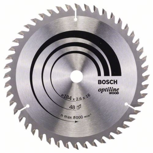 BOSCH Lame de scie Optiline Wood 184 x 16 x 2,6 mm, 48 2608641181