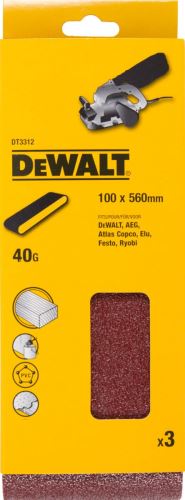 DeWALT Bande abrasive pour ponceuses à bande K60, 560 x 100 mm (3 pcs) DT3314