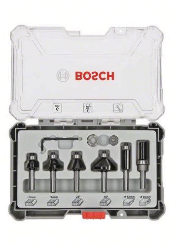 BOSCH Jeu de fraises avec broche de 8 mm pour garniture et bordure, 6 pièces 2607017469