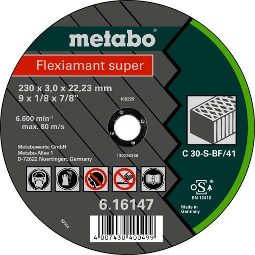 METABO Disque à tronçonner - pierre-FLEXIA SUPER 180x3.0x22.2 616143000