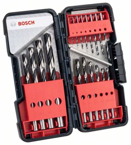 BOSCH Jeu de 18 forets hélicoïdaux HSS PointTeQ ToughBox 2608577350