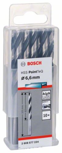 BOSCH Foret hélicoïdal HSS PointTeQ 6,6 mm (10 pièces) 2608577234