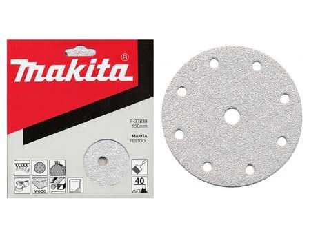 MAKITA papier abrasif Velcro 150 mm 9 trous K240, 50 pcs P-38009