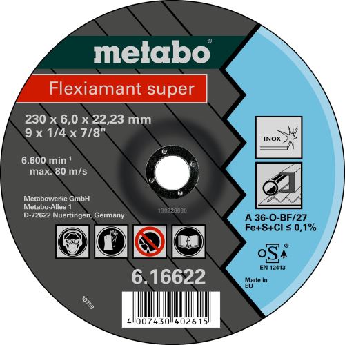 METABO Disque abrasif - acier inoxydable 115x6x22,2 mm 616739000