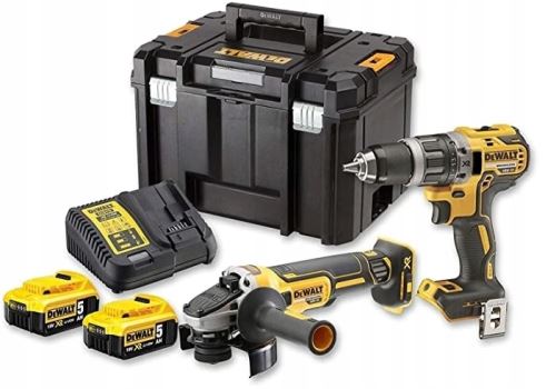 DeWALT Coffret d'outils sans fil, perceuse DCD791 + meuleuse d'angle DCG405 DCK2020P2T