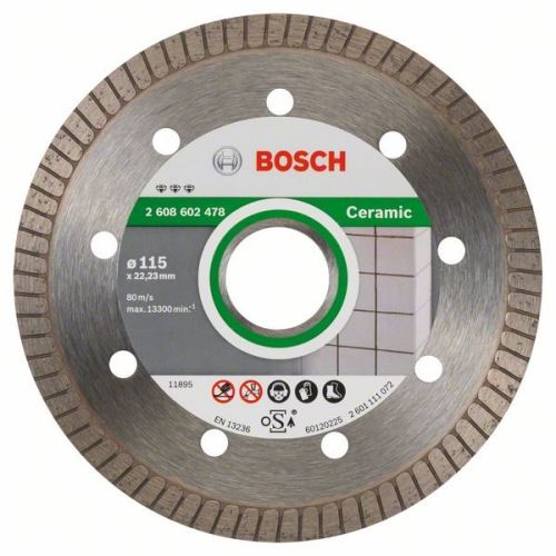 BOSCH Disque à tronçonner diamanté Best for Ceramic Extra-Clean Turbo - 230 x 22,23 x 1,8 x 7 mm 2608603597