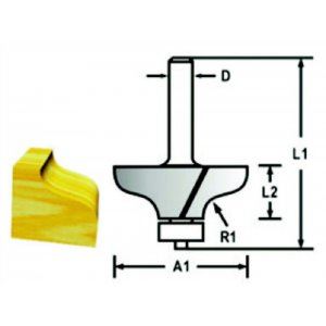 MAKITA Fraise à profilé avec tige de roulement 8 mm, 31,8x12,7x56 mm D-48773