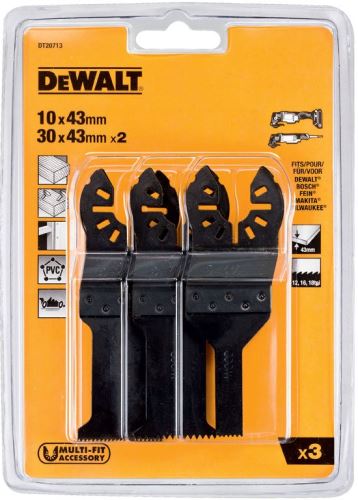 DeWALT Jeu de lames pour couper le bois, le bois cloué, les plaques de plâtre et le PVC (3 pièces) DT20713