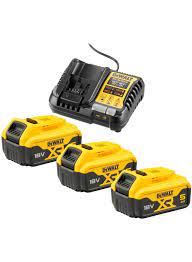 DeWALT Kit de démarrage chargeur + 3 batteries 18V 5.0Ah DCB1104P3