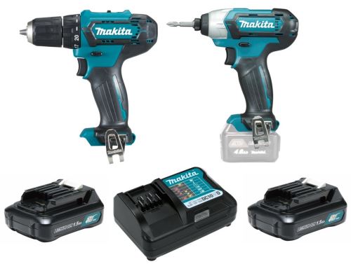 Ensemble de machines MAKITA AKU - tournevis DF333 et clé dynamométrique TD110 en coffret aluminium CLX224X