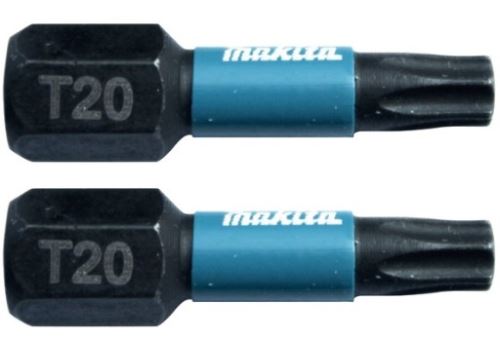 MAKITA embout de torsion 1/4" IMPACT NOIR T20, 25 mm 2 pcs B-63672