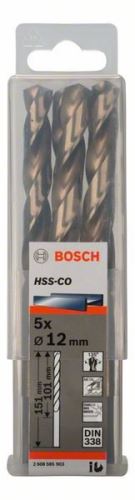 BOSCH Forets pour métal HSS-Co, DIN 338 12 x 101 x 151 mm (5 pièces) 2608585903