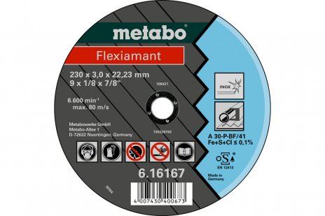 METABO Disque abrasif Flexiamant 180 x 3,0 x 22,23 INOX, TF 42 616299000