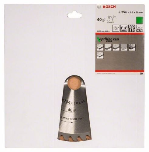 BOSCH Lame de scie Optiline Wood 254 x 30 x 2,8 mm, 40 2608640443