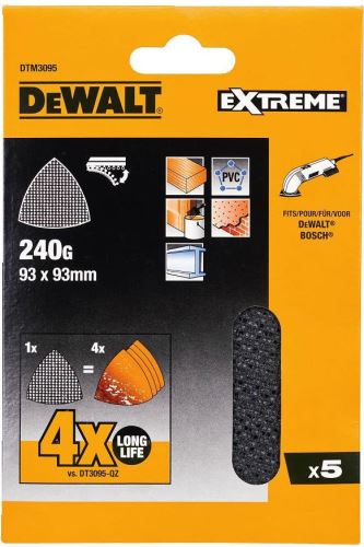 DeWALT Maille de ponçage, Velcro, delta, P240 (5 pièces) DTM3095