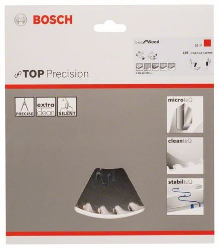 BOSCH Lame de scie circulaire Top Precision Best for Wood 165 x 20 x 1,8 mm, 32 2608642386