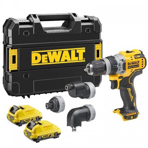 DeWALT Perceuse sans fil avec tête multifonctionnelle 12V 2x3,0Ah DCD703L2T