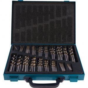 MAKITA jeu de forets à métaux HSS-TiN 10 pièces 1-8 (0,5 mm chacune) et 5 pièces 8,5-10 mm (0,5 mm chacune), 170 pièces D-30564