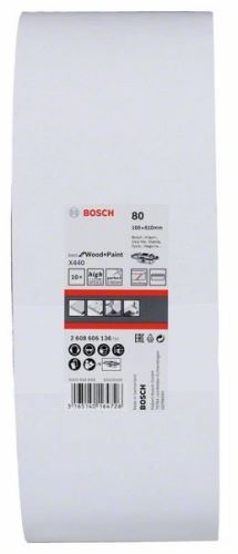 BOSCH Jeu de 10 bandes abrasives X440 100 x 610 mm, 80 2608606136