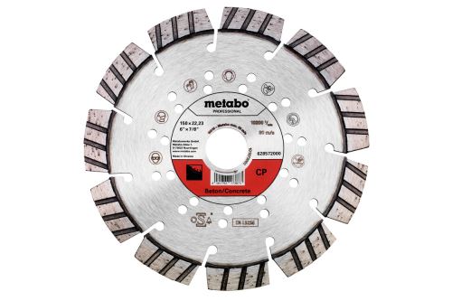 METABO Disque à tronçonner diamanté Dia-TS 150x22,23mm - CP, Béton, Professionnel 628572000