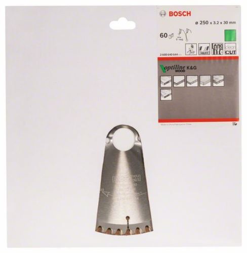 BOSCH Lame de scie Optiline Wood 250 x 30 x 3,2 mm, 60 2608640644