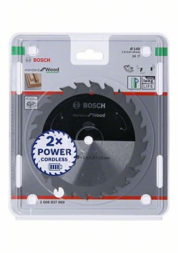 Lame de scie BOSCH pour scies sans fil ; Norme pour le bois 140x10x1,5/1,0x24T 2608837669