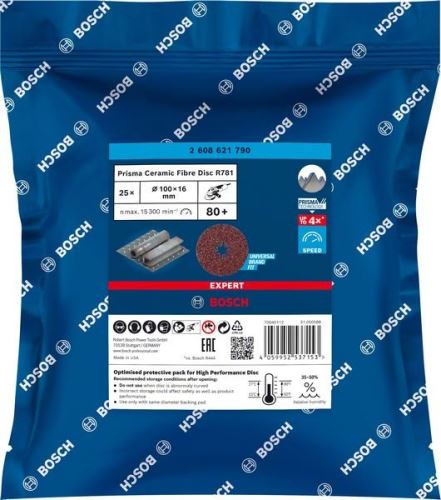 BOSCH EXPERT PRISMA disque fibre R781,100,P80,25pcs 2608621790