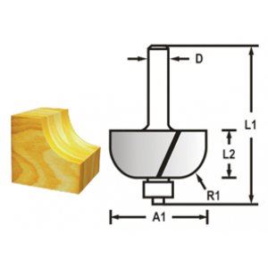 MAKITA Fraise à rainurer avec tige de roulement 8 mm, 22,2x12,7x56 mm D-48614