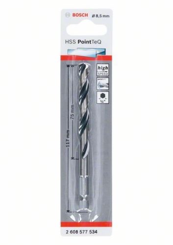 BOSCH Foret pour métal HSS PointTeQ HEX avec tige à 6 pans ; 8,5 mm (5 pièces) 2608577534