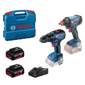 BOSCH Kit combiné : clé à chocs sans fil GDX 180-LI + visseuse combinée sans fil GSR 18V-50 + 2x batterie 5,0 Ah en coffret 0615990N3F