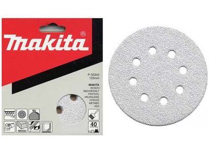 MAKITA papier abrasif Velcro 125 mm 8 trous K320, 50 pcs P-37459