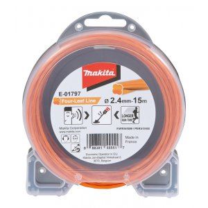 MAKITA fil nylon 2,4 mm, orange, 15 m, spécial pour machines à batterie E-01797