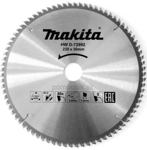 MAKITA lame de scie aluminium TCT 235x2,4x30 mm 80 dents D-72992