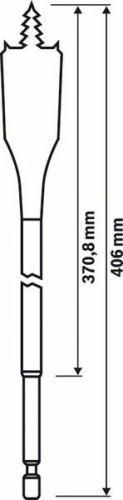 BOSCH Foret à fraiser plat Self Cut Speed, hexagone - 40 x 152 mm 2608595415