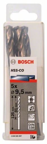 BOSCH Forets pour métal HSS-Co, DIN 338 9,5 x 81 x 125 mm (5 pièces) 2608585897