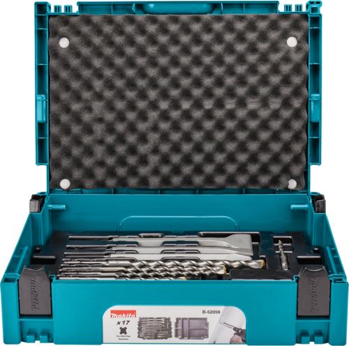 MAKITA jeu de forets et burins SDS-Plus Makpac 17 pièces B-52059