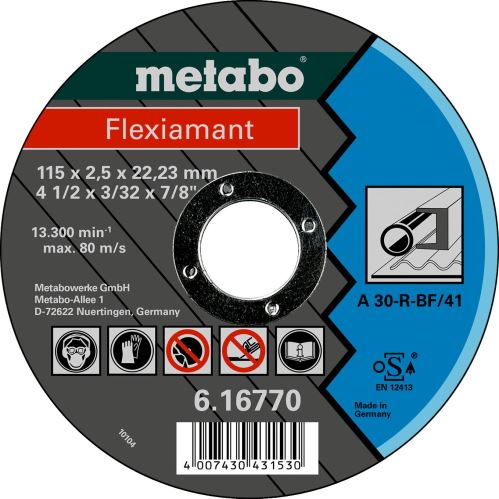 METABO Disque à tronçonner - acier 115x2,5x22,2 mm droit 616770000